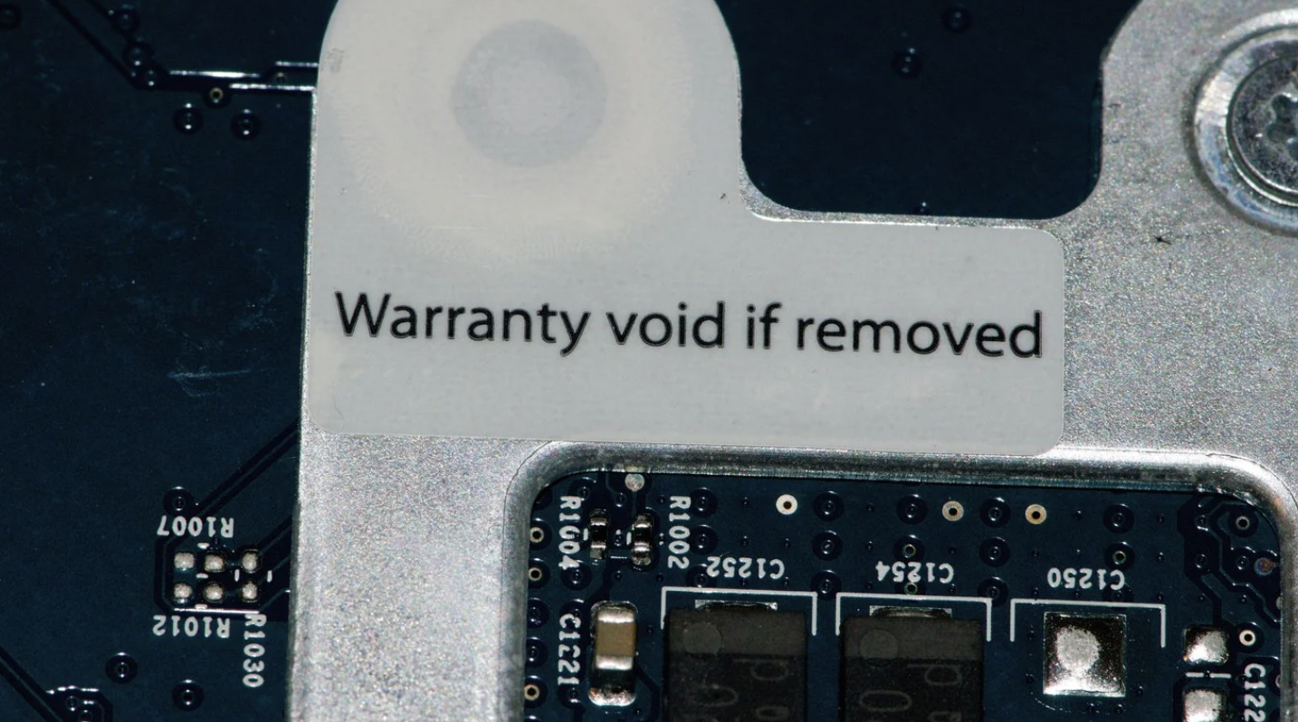 electronics - o C122 C1250 C1254 C1252 R1002 Warranty void if removed RIG04 10'0 C1221 R1007 R1030 R1012
